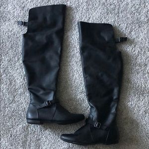 Black Knee High Riding Boots